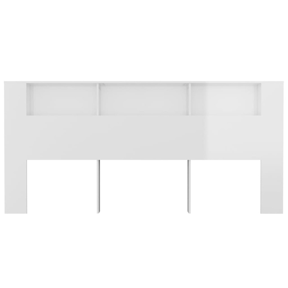 Mueble cabecero blanco brillante 220x18,5x104,5