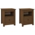 Mesitas de noche 2 uds madera de pino marrón miel 40x35x49