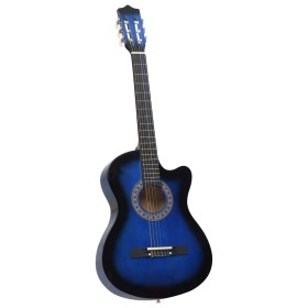 Guitarra Clásica Western Cutaway con 6 cuerdas azul