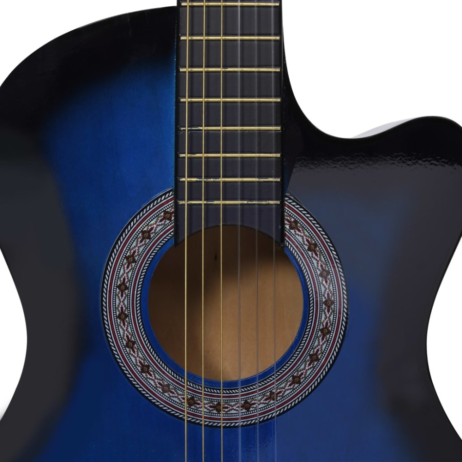 Guitarra Clásica Western Cutaway con 6 cuerdas azul