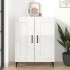 Aparador de madera contrachapada blanco brillante 69,5x34x90