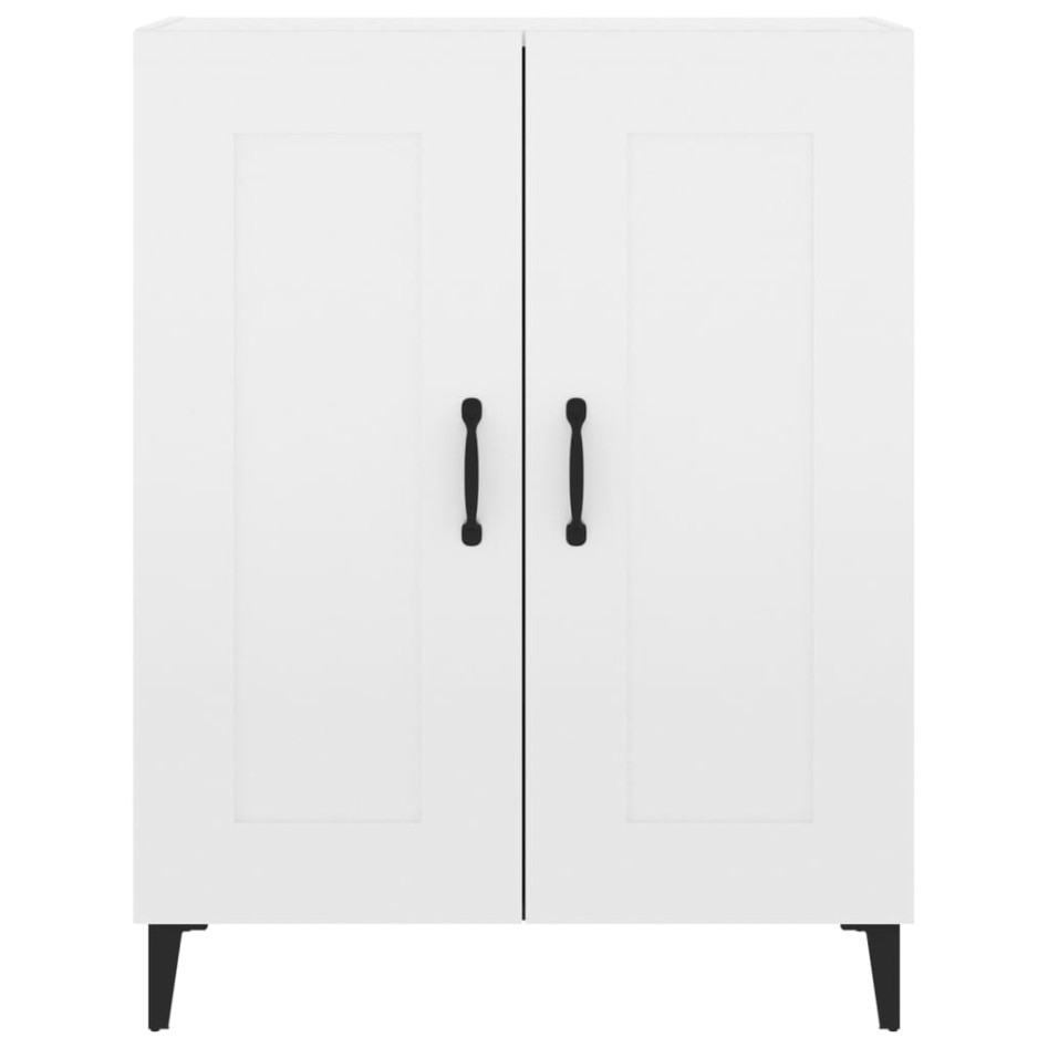 Aparador de madera contrachapada blanco brillante 69,5x34x90