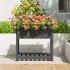 Jardinera con estante madera maciza de pino gris 82,5x54x81