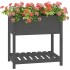 Jardinera con estante madera maciza de pino gris 82,5x54x81