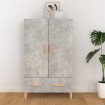 Aparador de madera contrachapada gris hormigón 70x31x115 cm