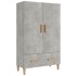 Aparador de madera contrachapada gris hormigón 70x31x115