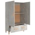 Aparador de madera contrachapada gris hormigón 70x31x115