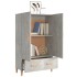 Aparador de madera contrachapada gris hormigón 70x31x115