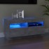 Mueble de TV con luces LED gris hormigón 80x35x40