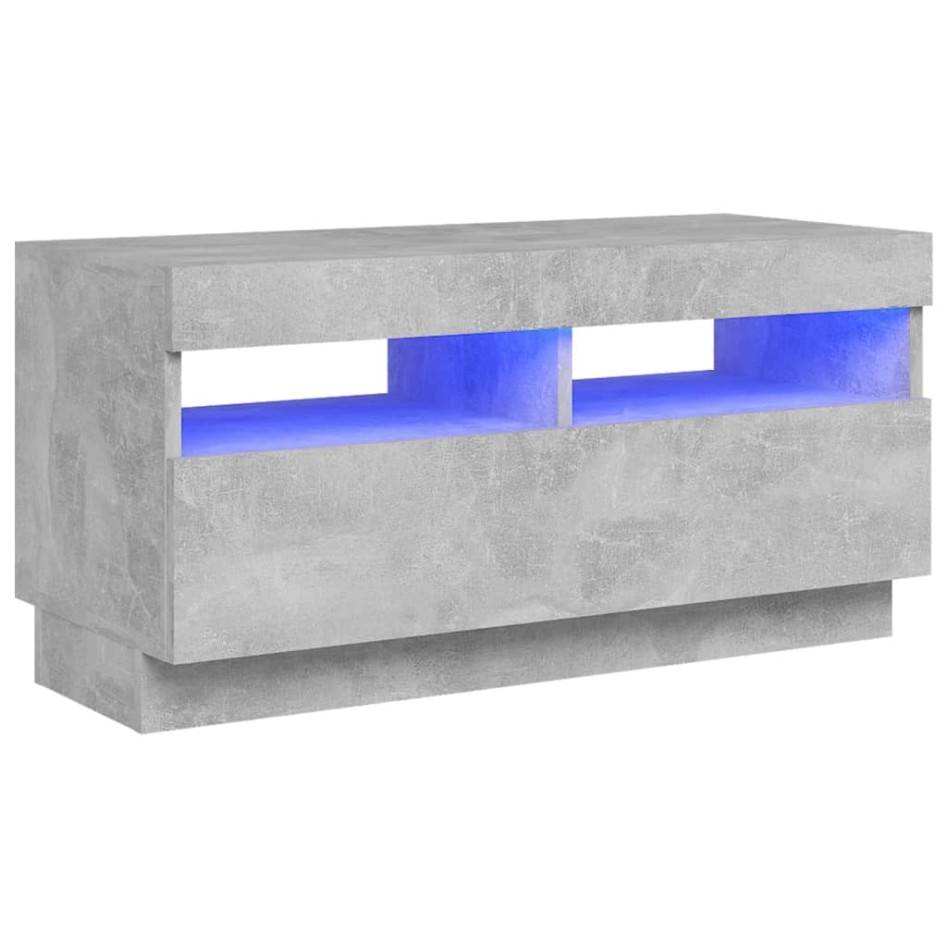 Mueble de TV con luces LED gris hormigón 80x35x40