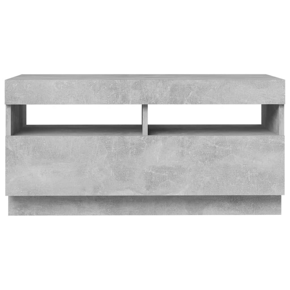 Mueble de TV con luces LED gris hormigón 80x35x40