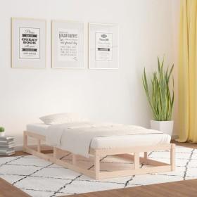 Estructura de cama de madera maciza 90x200