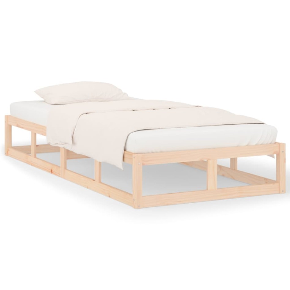 Estructura de cama de madera maciza 90x200
