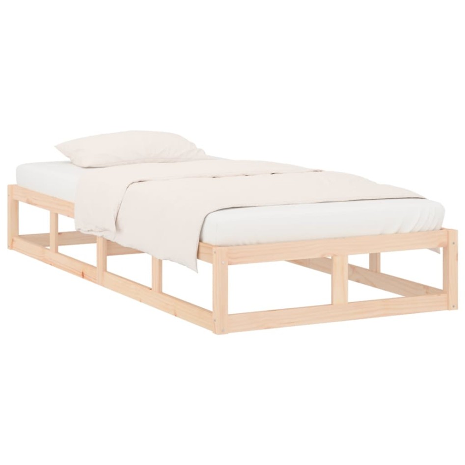 Estructura de cama de madera maciza 90x200