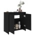 Armario de baño madera contrachapada negro 60x33x61