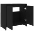 Armario de baño madera contrachapada negro 60x33x61