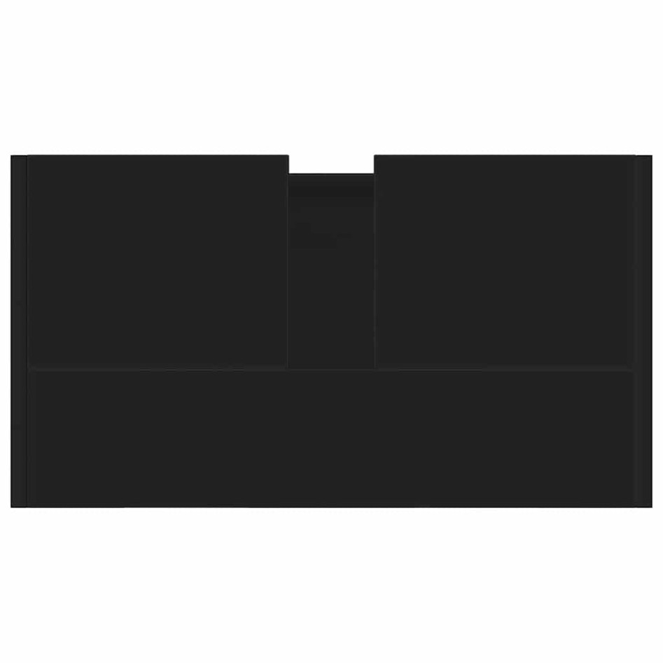 Armario de baño madera contrachapada negro 60x33x61