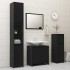 Armario de baño madera contrachapada negro 60x33x61