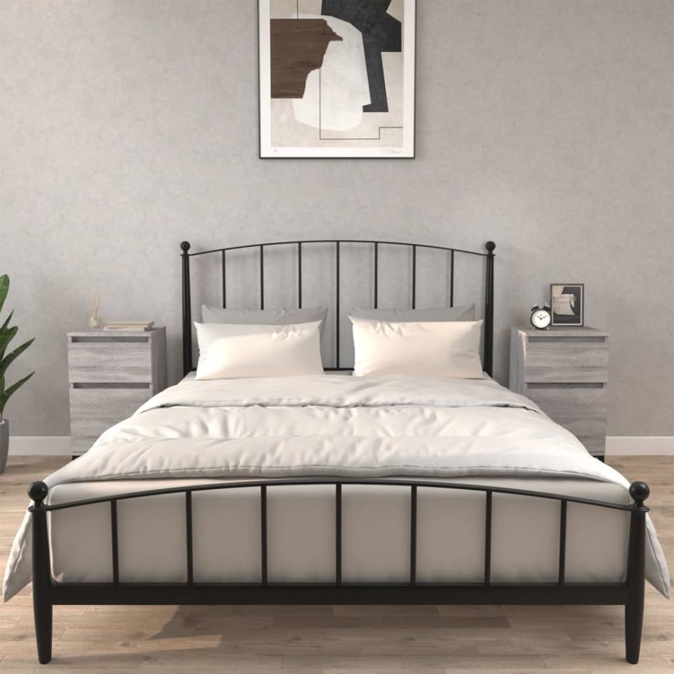 Mesitas de noche 2 uds color gris Sonoma 40x35x70