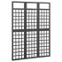 Biombo/Enrejado de 3 paneles madera de abeto negro 121x180