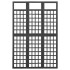Biombo/Enrejado de 3 paneles madera de abeto negro 121x180
