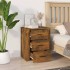 Mesita de noche madera contrachapada roble ahumado 50x36x60