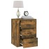 Mesita de noche madera contrachapada roble ahumado 50x36x60