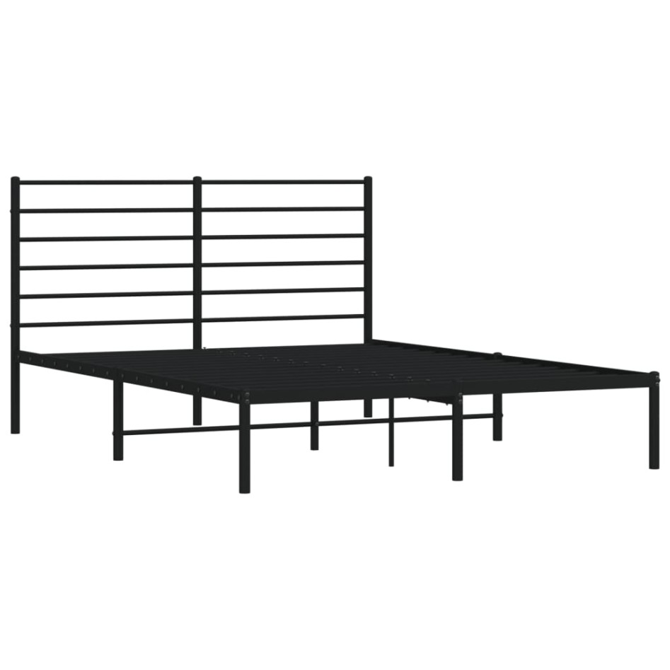 Estructura cama sin colchón con cabecero metal negro 120x200