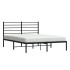 Estructura cama sin colchón con cabecero metal negro 120x200