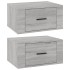 Mesitas de noche de pared 2 uds gris Sonoma 50x36x25