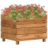 Arriate elevado madera de teca reciclada y acero 50x40x38