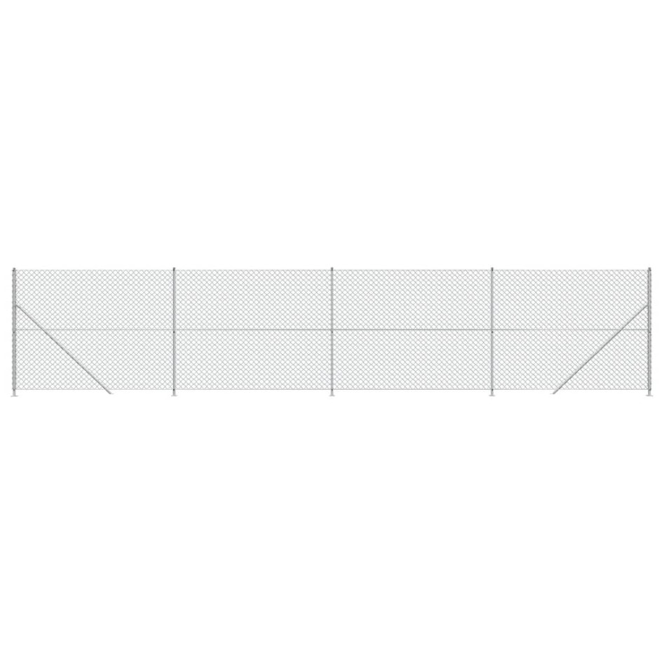 Cerca de alambre con brida plateada 1,4x10