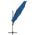 Sombrilla jardín voladiza palo y luces LED azul celeste 300