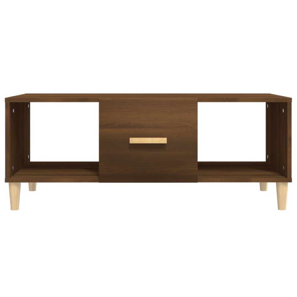 Mesa de centro madera contrachapada roble marrón 102x50x40