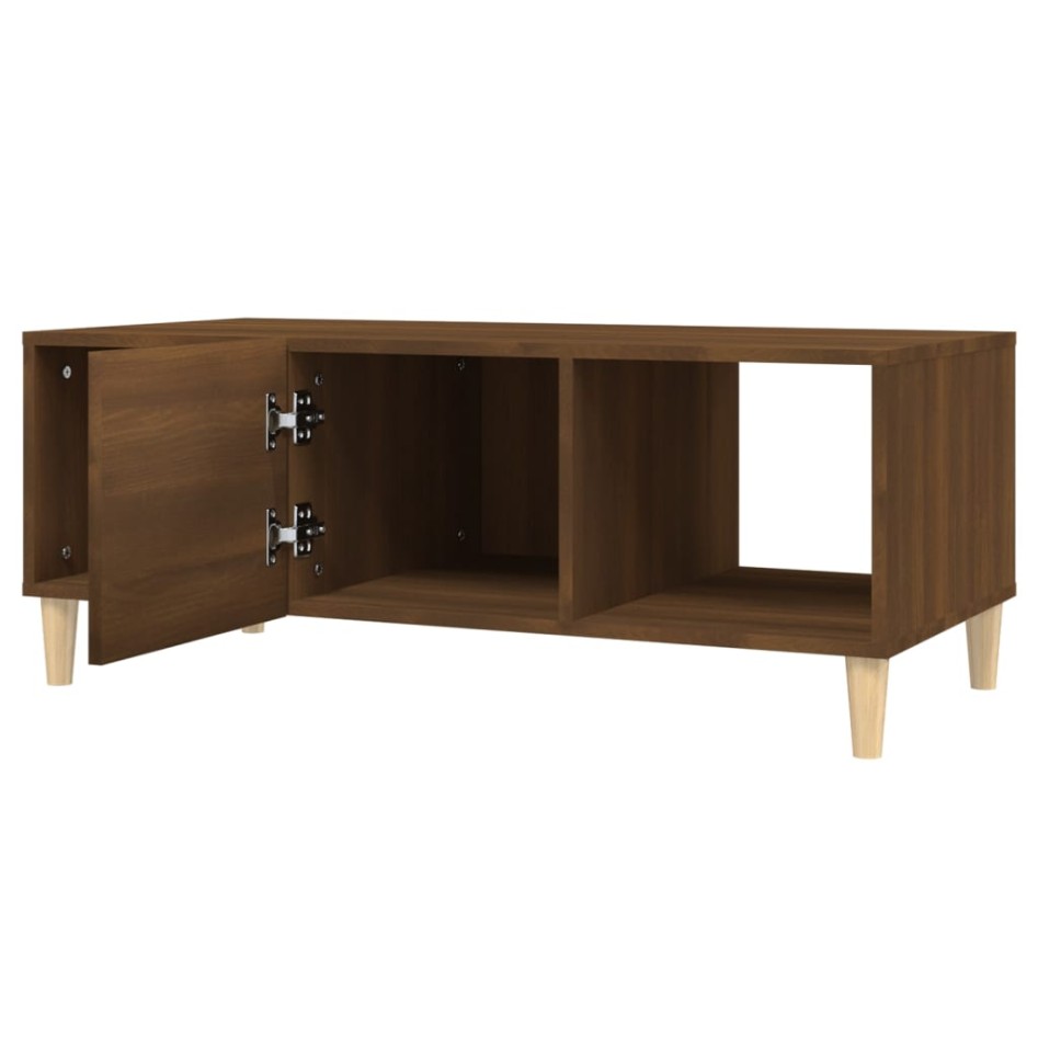 Mesa de centro madera contrachapada roble marrón 102x50x40