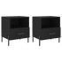 Mesitas de noche 2 uds madera ingeniería negro 40x35x47,5