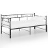 Estructura de sofá cama extraíble metal negro 90x200