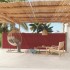 Toldo lateral retráctil para patio rojo 140x600