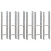 Anclajes de valla 6 uds acero galvanizado plateado 14x6x60 cm