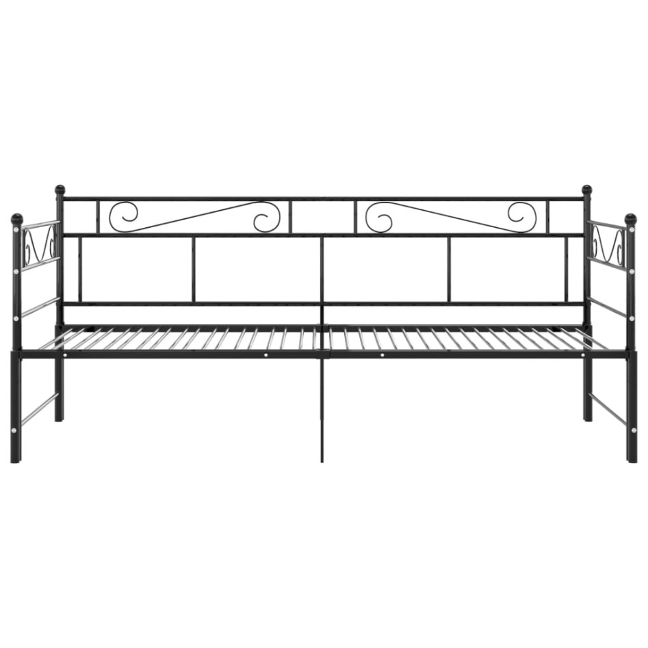 Estructura de sofá cama extraíble metal negro 90x200