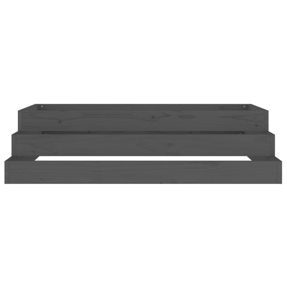 Jardinera de madera maciza de pino gris 110x110x27