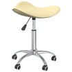 Silla de oficina de cuero sintético color crema