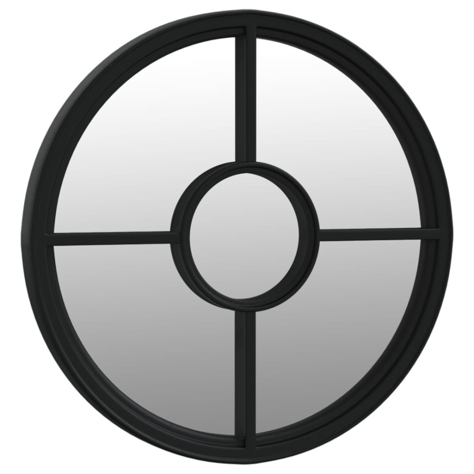 Espejo de hierro redondo negro para uso interior 40x4