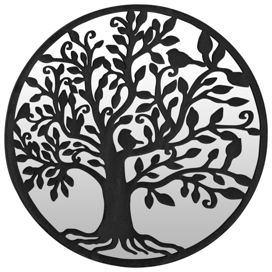 Espejo de hierro redondo negro para uso interior 60x2,5