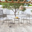 Juego de comedor para jardín 3 piezas ratán sintético gris