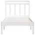 Estructura de cama individual de madera maciza blanco 90x190