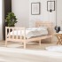 Estructura de cama individual pequeña madera maciza 75x190