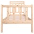 Estructura de cama individual pequeña madera maciza 75x190