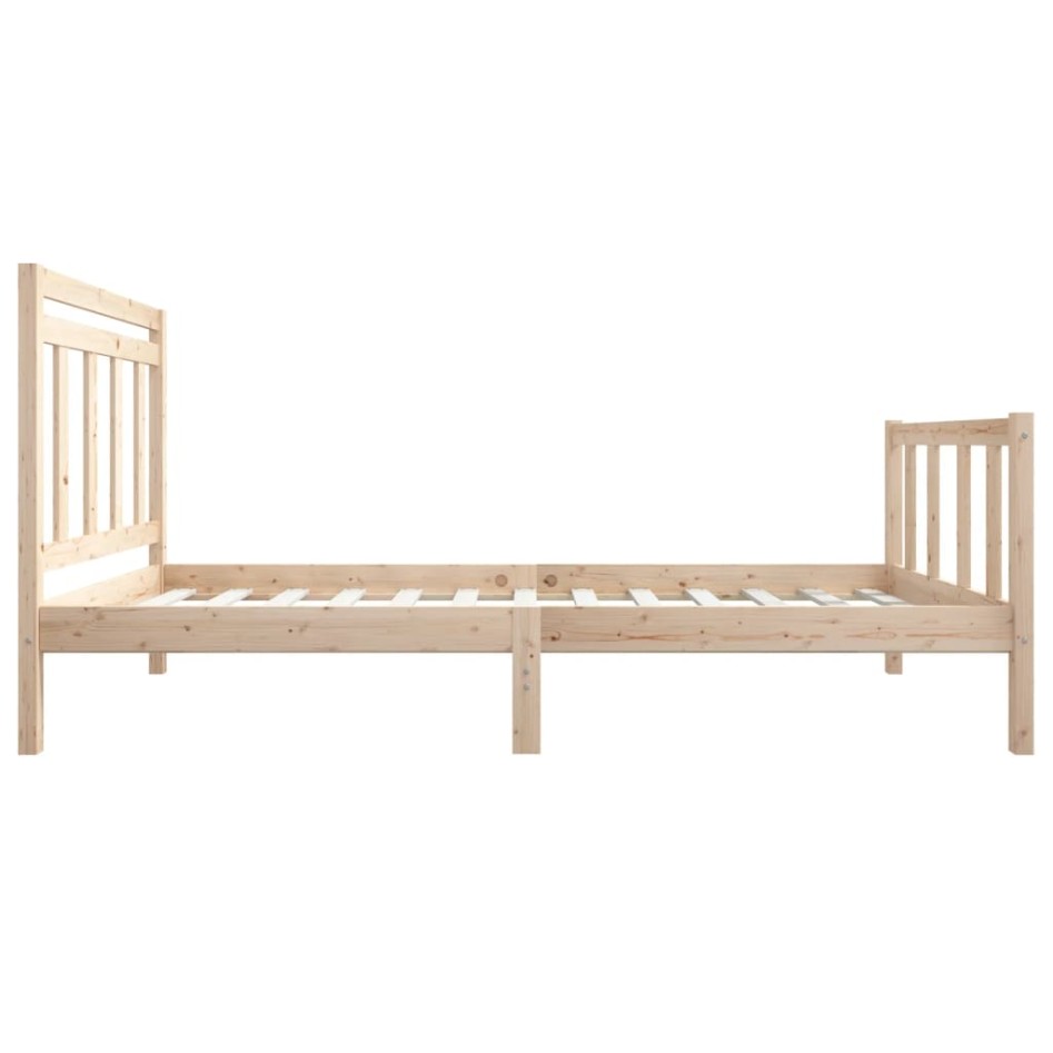 Estructura de cama individual pequeña madera maciza 75x190