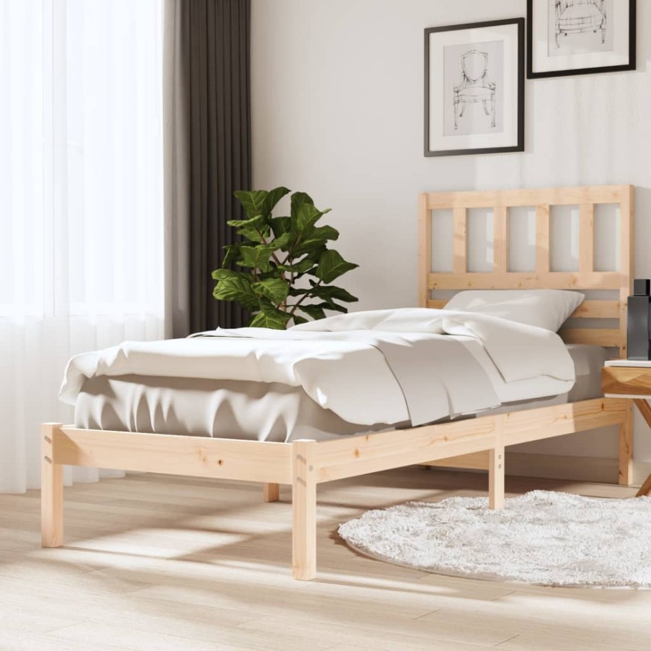 Estructura de cama madera maciza de pino 90x190